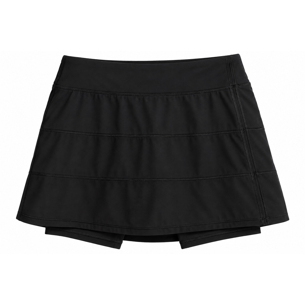 Lululemon Pace Rival Mid Rise Skirt Size 10 Black Tennis Golf Running Skort